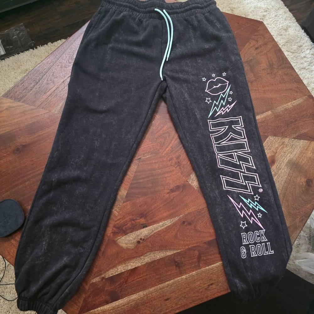 KISS Rock & Roll Sweatpants Black/Gray Size L/G